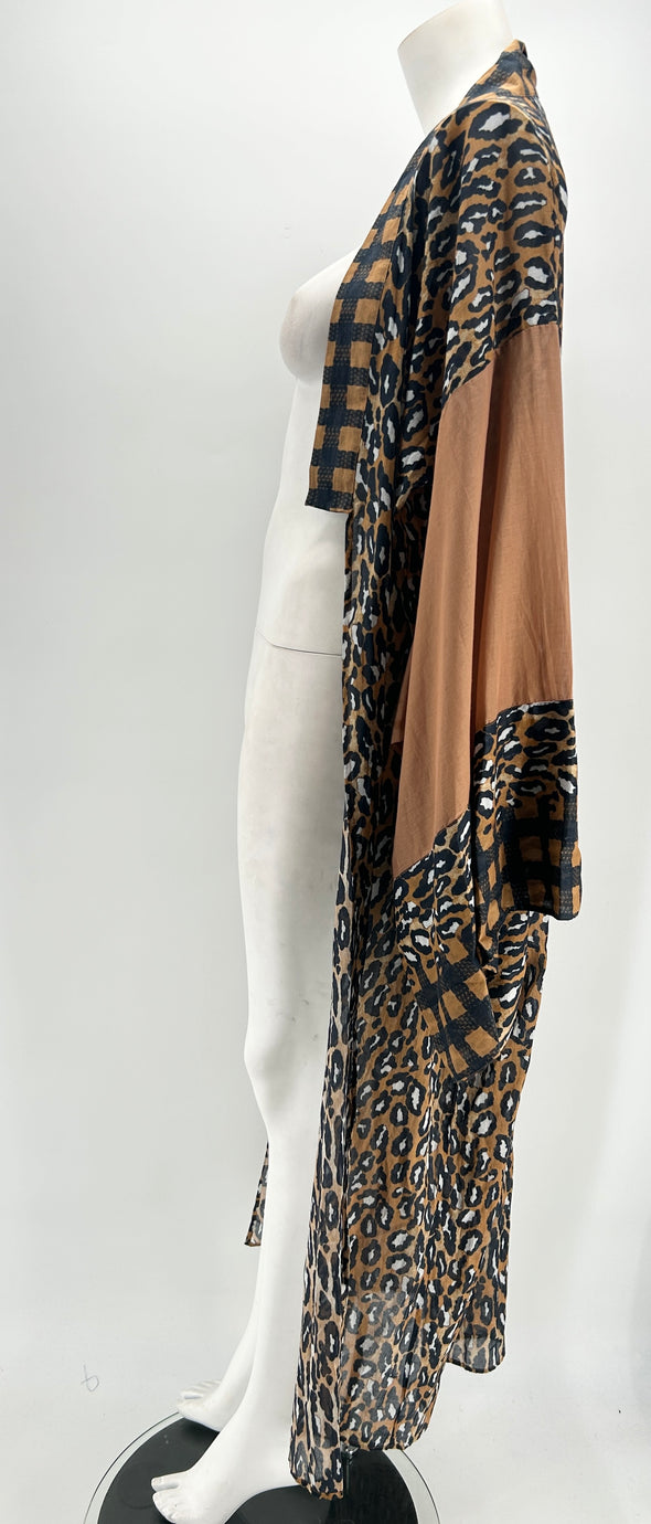 Veste fluide à imprimé léopard