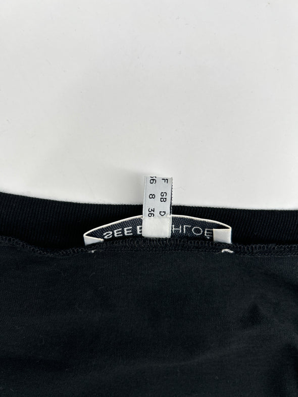 Robe noire bimatière