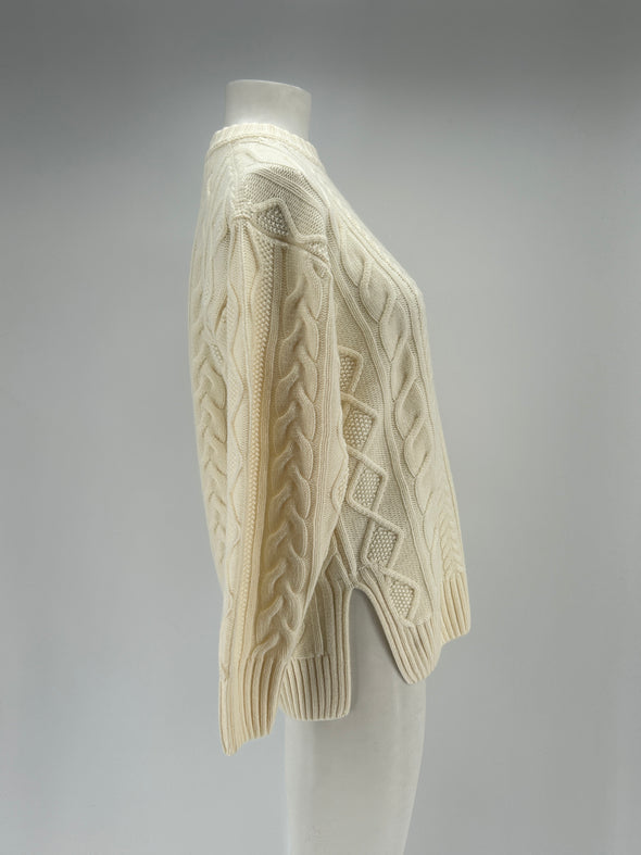 Pull en cachemire crème