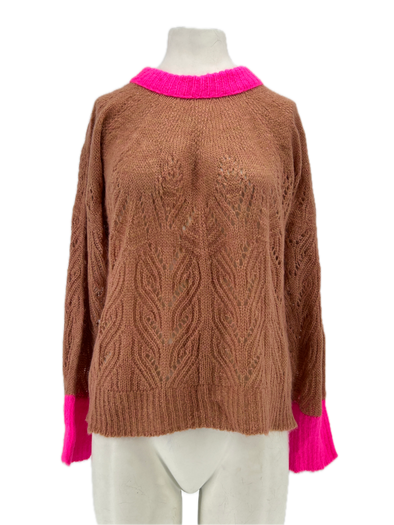 Pull en maille bicolore