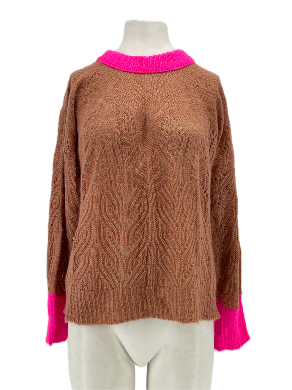 Pull en maille bicolore