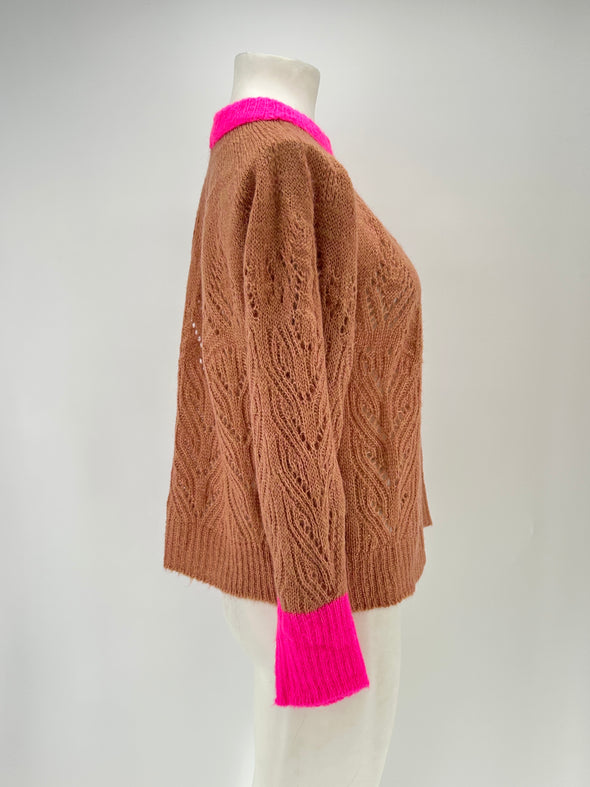 Pull en maille bicolore