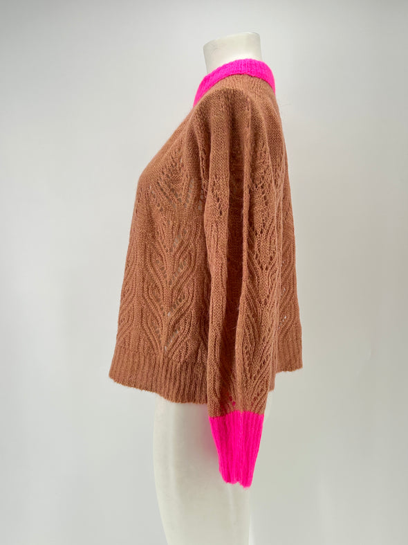 Pull en maille bicolore