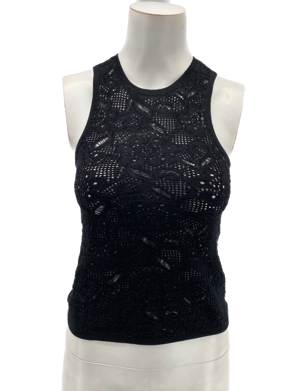 Top noir en crochet