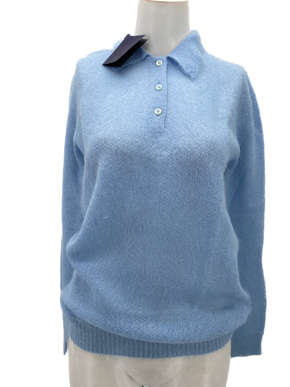 Pull mohair bleu ciel