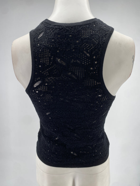 Top noir en crochet