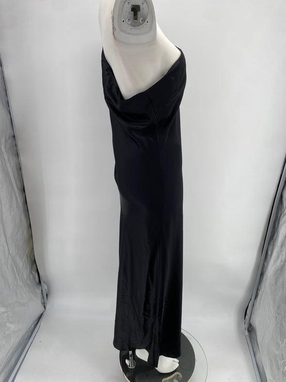 Robe longue asymétrique en soie