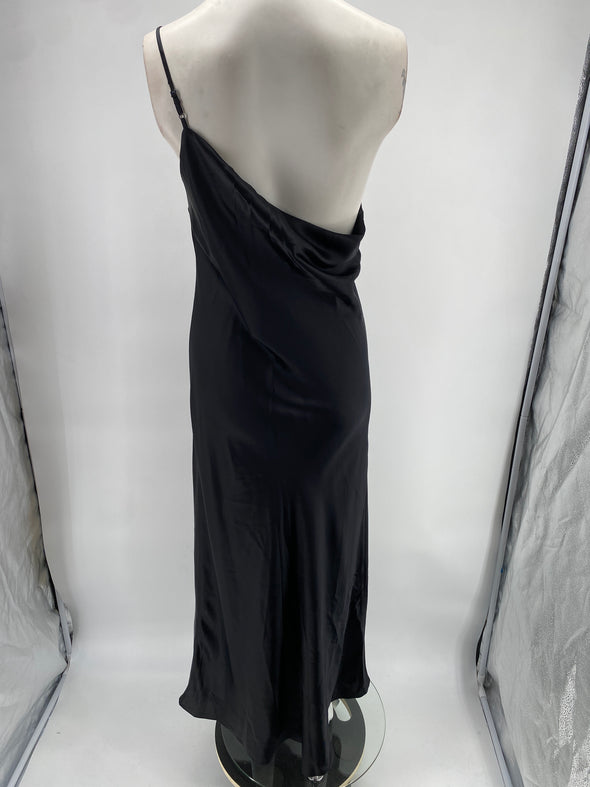 Robe longue asymétrique en soie