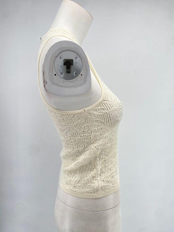 Top blanc en crochet