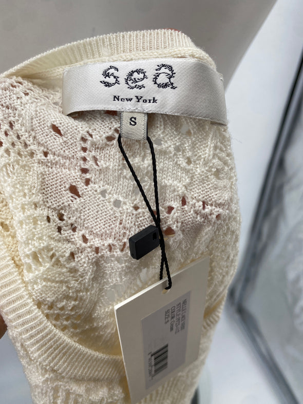 Top blanc en crochet