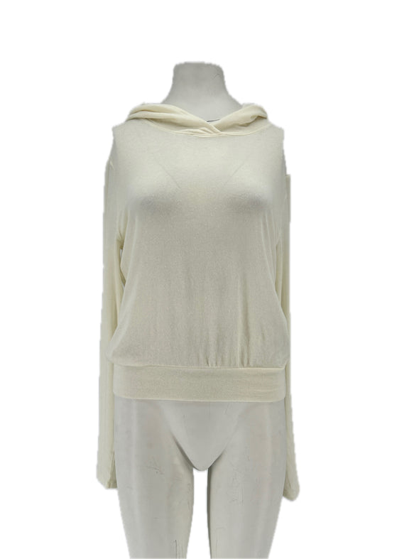 Pull à capuche crème