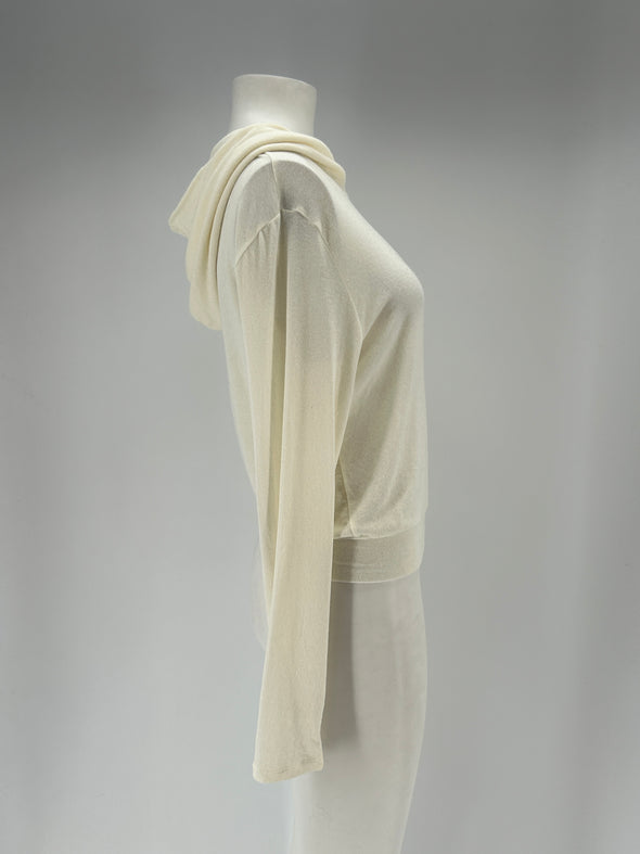 Pull à capuche crème