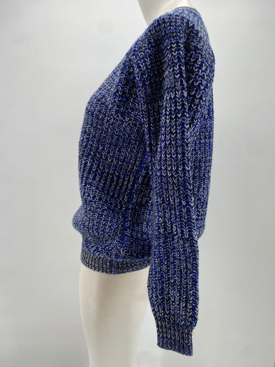 Pull en maille bleu