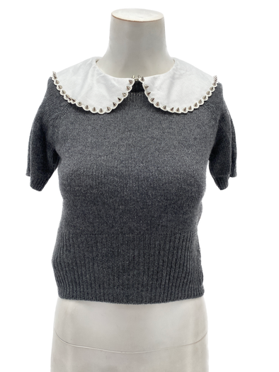 Top en cachemire gris