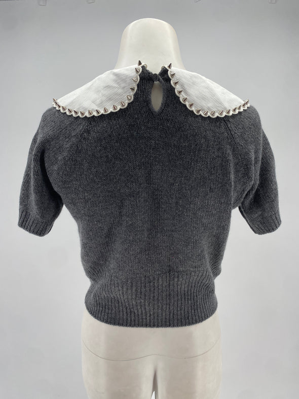 Top en cachemire gris