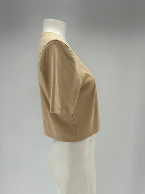Tee-shirt crop beige