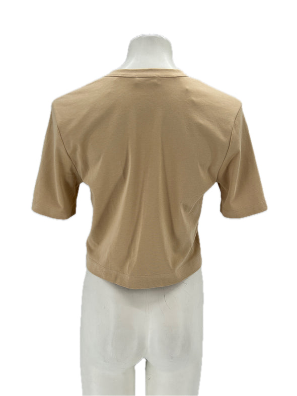 Tee-shirt crop beige