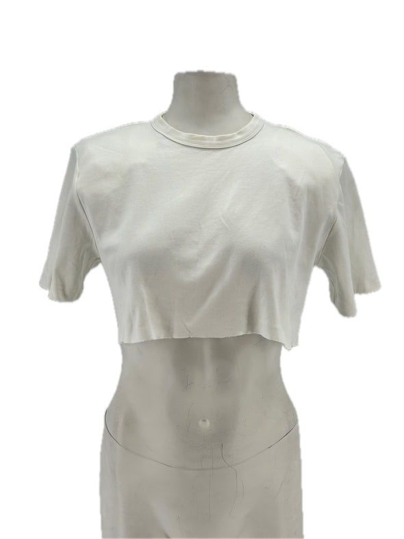 Tee-shirt crop blanc