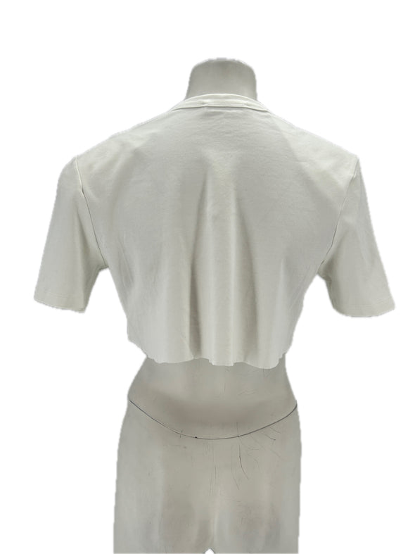Tee-shirt crop blanc