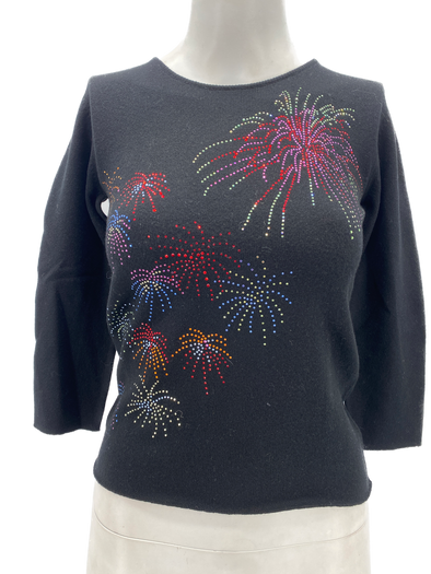 Pull cachemire feu d'artifices strass