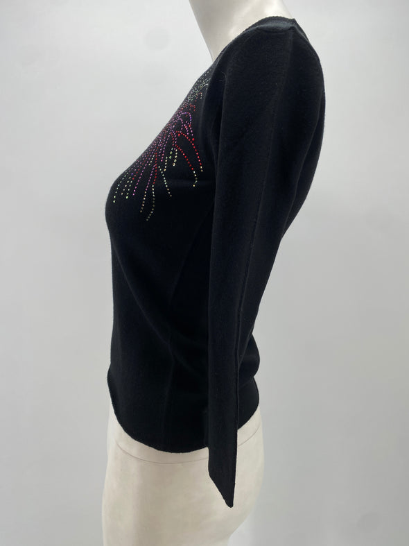 Pull cachemire feu d'artifices strass