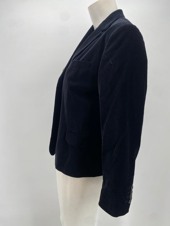 Veste en velours noir brodée