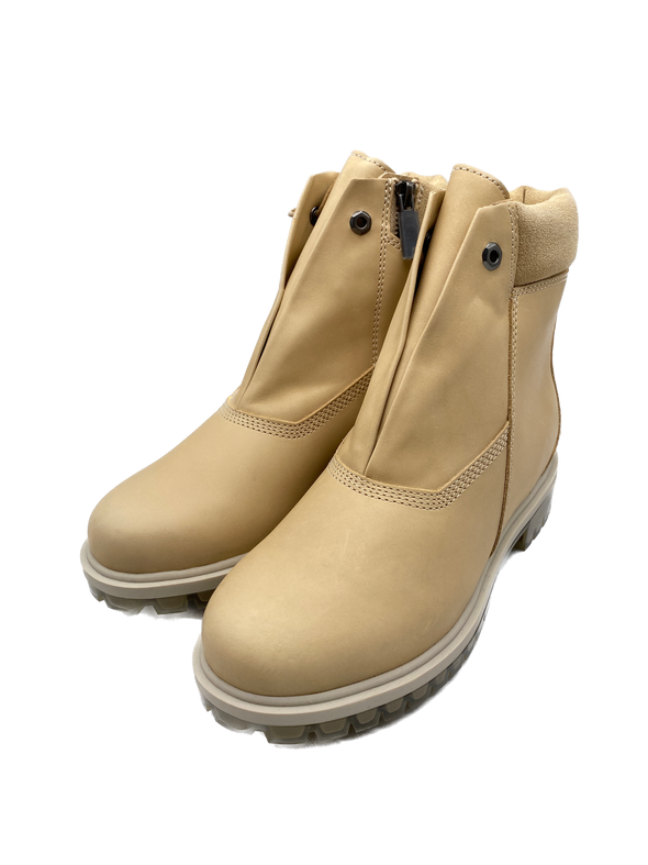 Boots en cuir beige