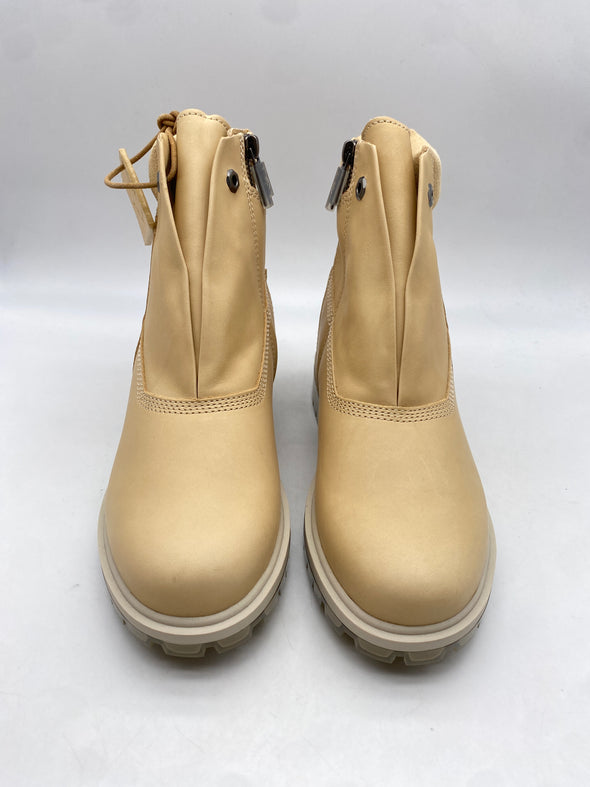 Boots en cuir beige