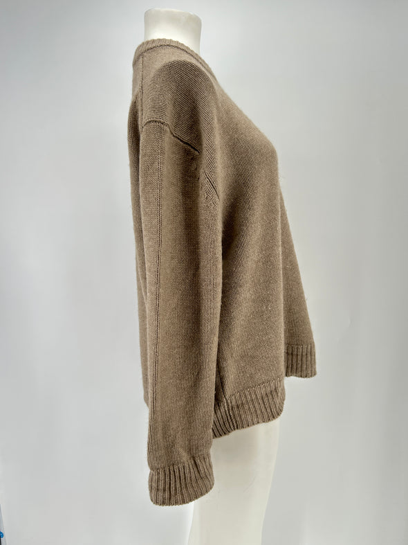 Pull en laine camel