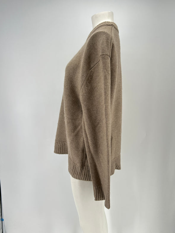 Pull en laine camel