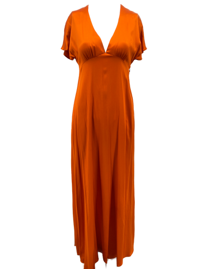 Robe orange en soie