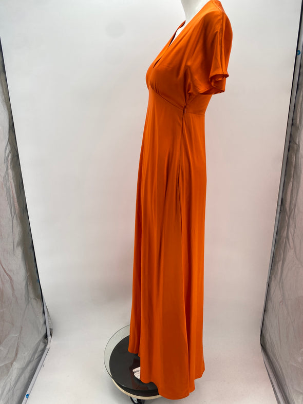 Robe orange en soie
