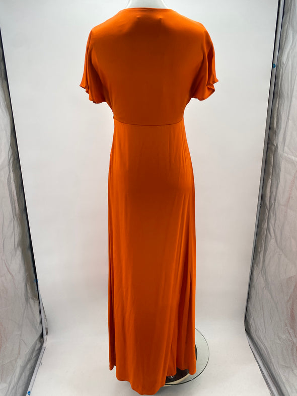 Robe orange en soie