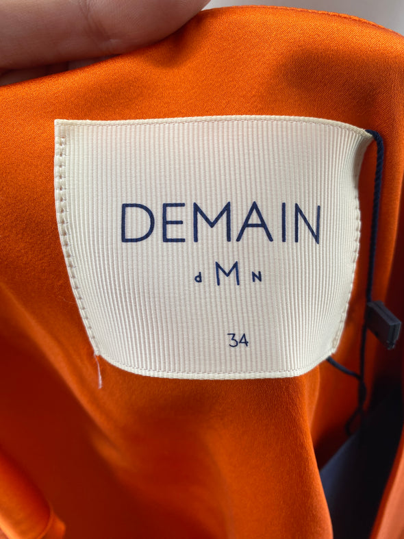 Robe orange en soie