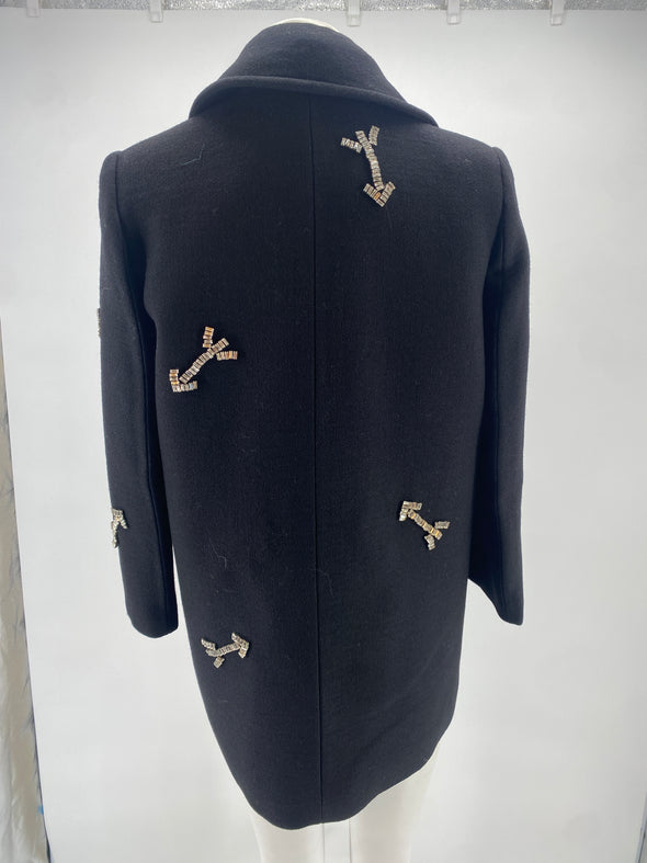 Manteau noir avec flèches strass