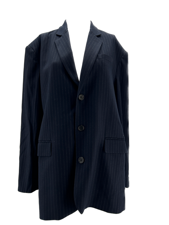 Blazer rayé bleu marine