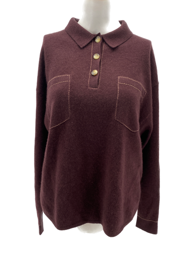 Pull en cachemire marron