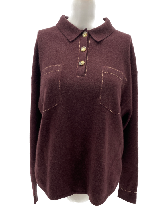 Pull en cachemire marron