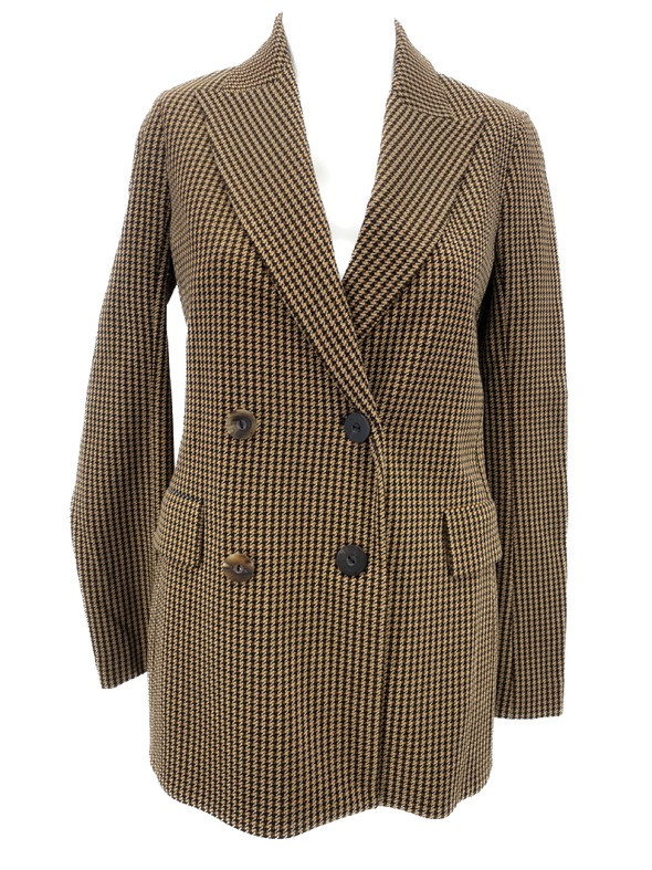 Veste pied de poule beige