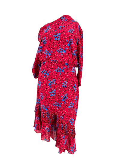 Robe en soie rouge