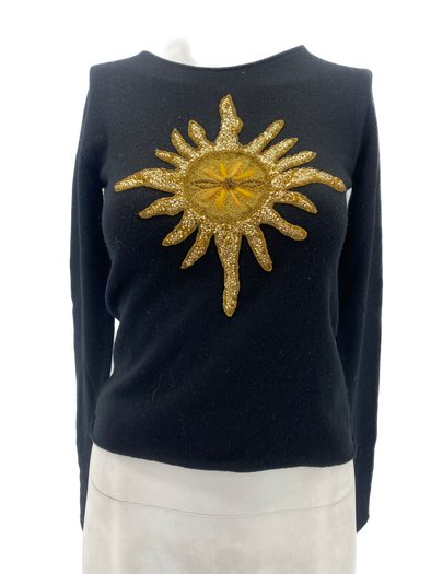 Pull cachemire broderie soleil