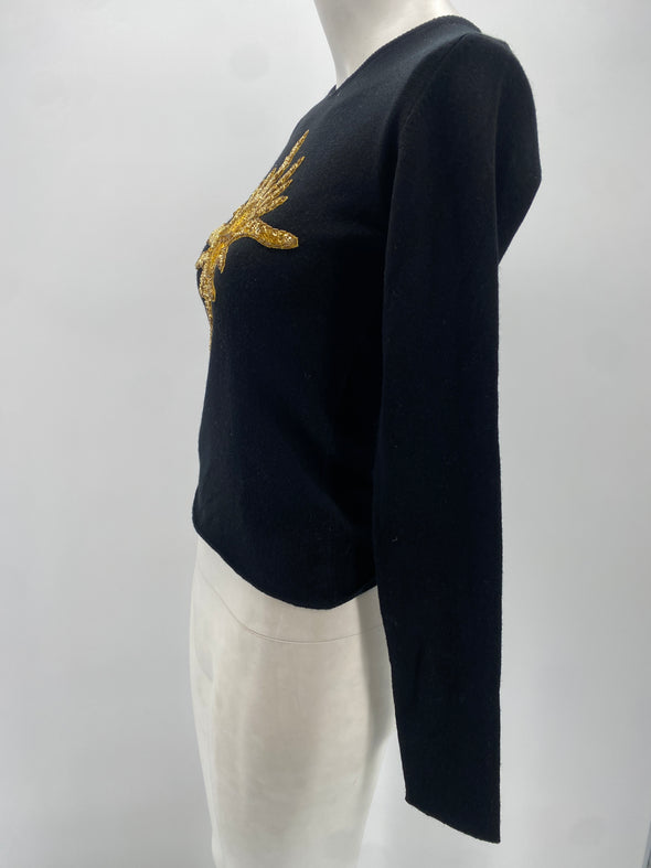 Pull cachemire broderie soleil