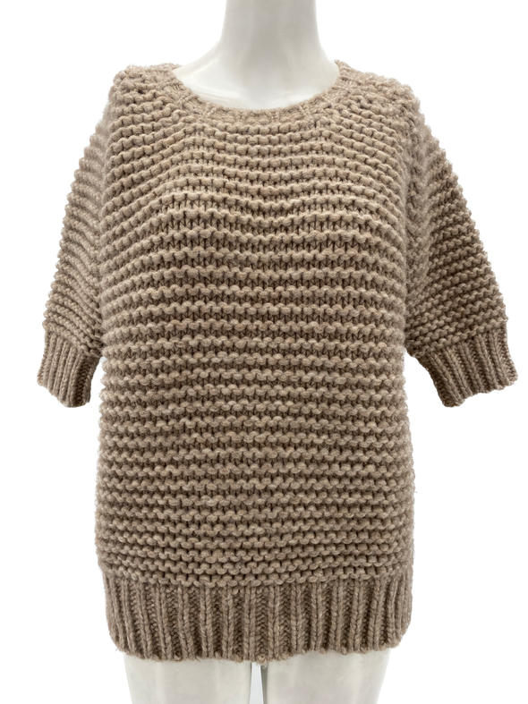 Pull en maille beige