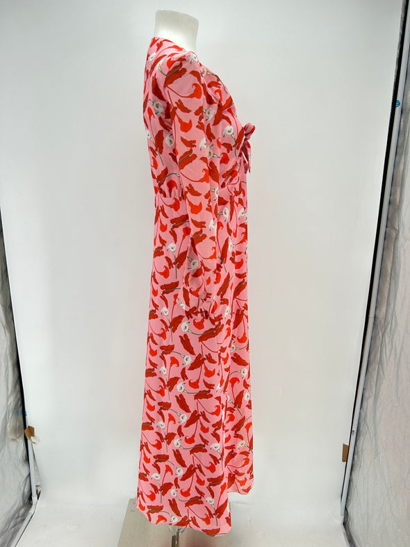 Robe longue rose