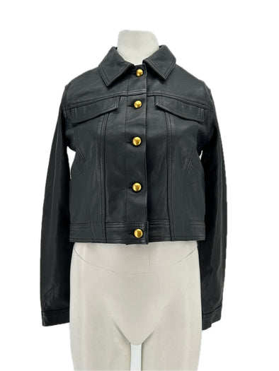 Veste en cuir noire