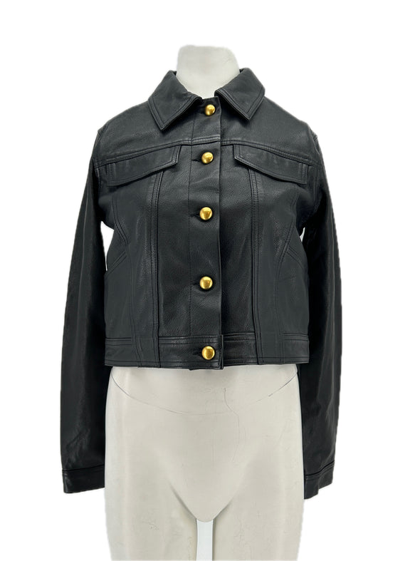 Veste en cuir noire