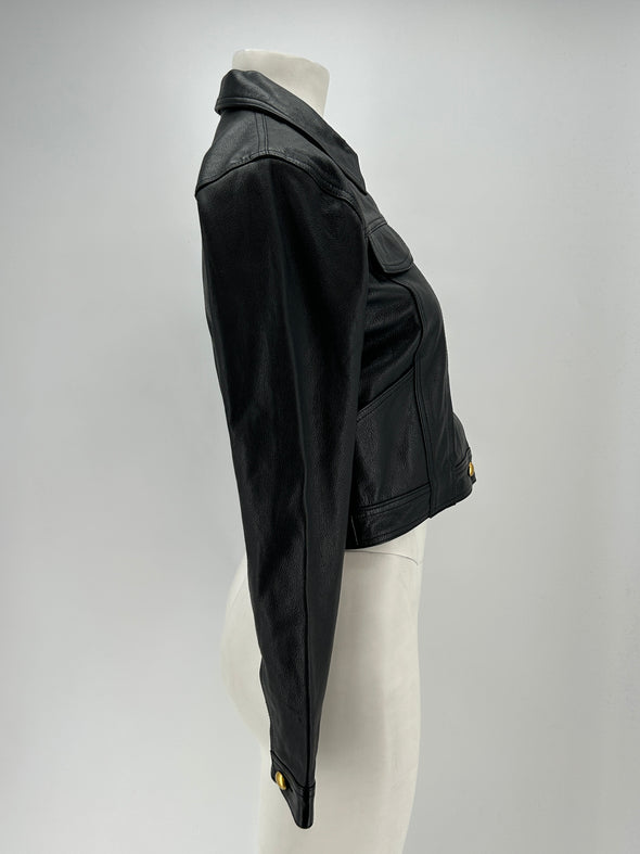 Veste en cuir noire