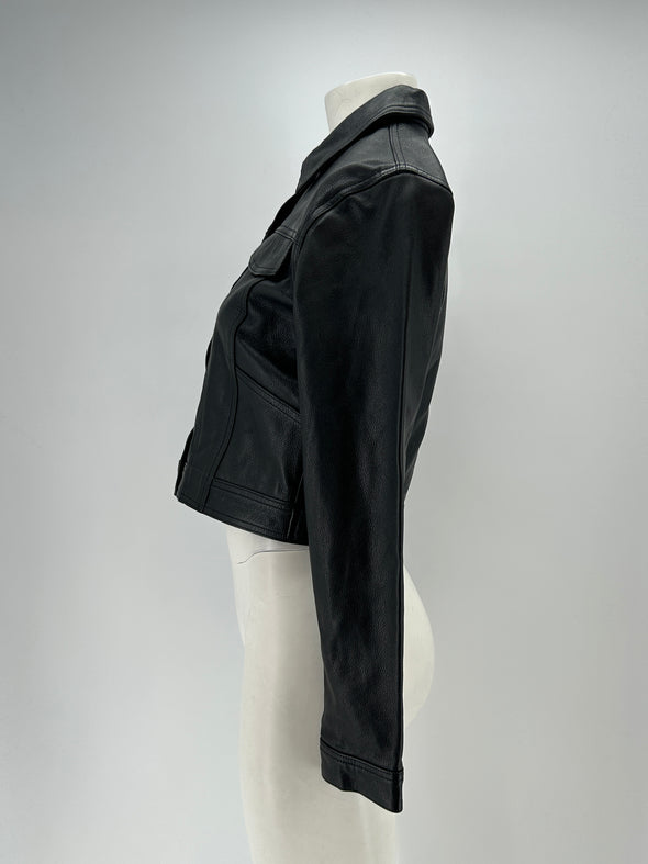 Veste en cuir noire