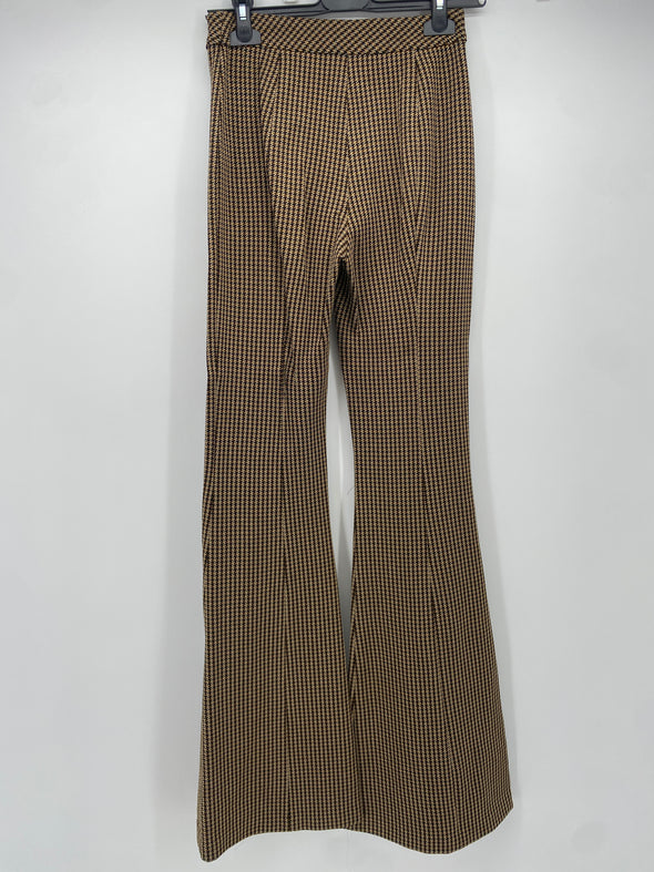 Pantalon pied de poule beige