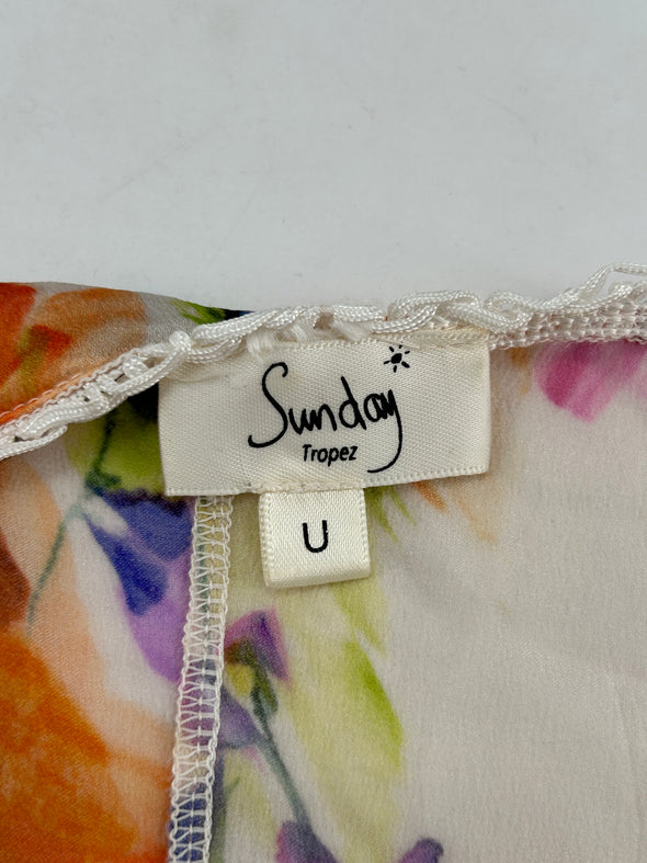 Tunique en soie à fleurs